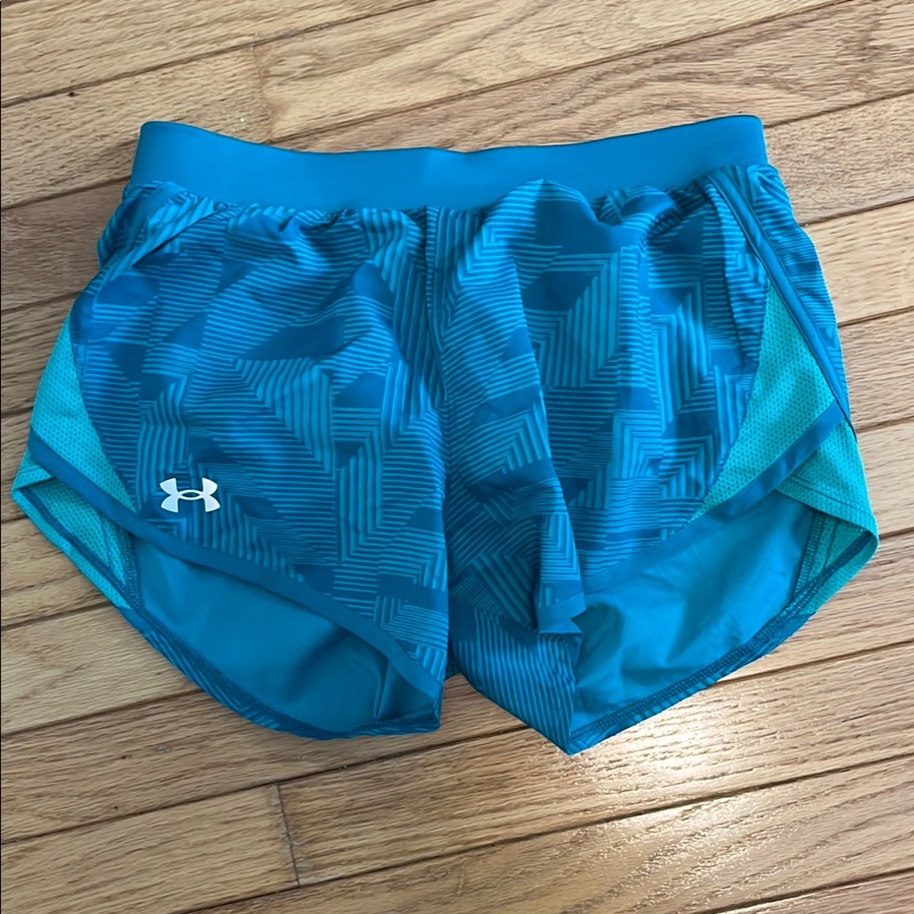Under Armour Teal Patterned Running Shorts